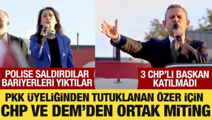 CHP ve DEM Parti, PKK üyeliğinden tutuklanan Ahmet Özer için miting yaptı