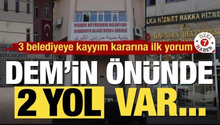 DEM Parti’li başkanlara kayyım kararına ilk yorum: ‘Önlerinde 2 yol var…’