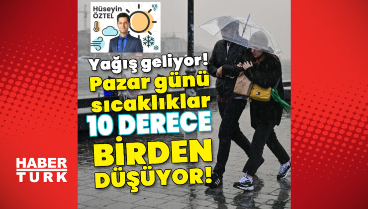 Yağış geliyor! Pazar günü sıcaklıklar 10 derece birden düşüyor | Son dakika haberleri